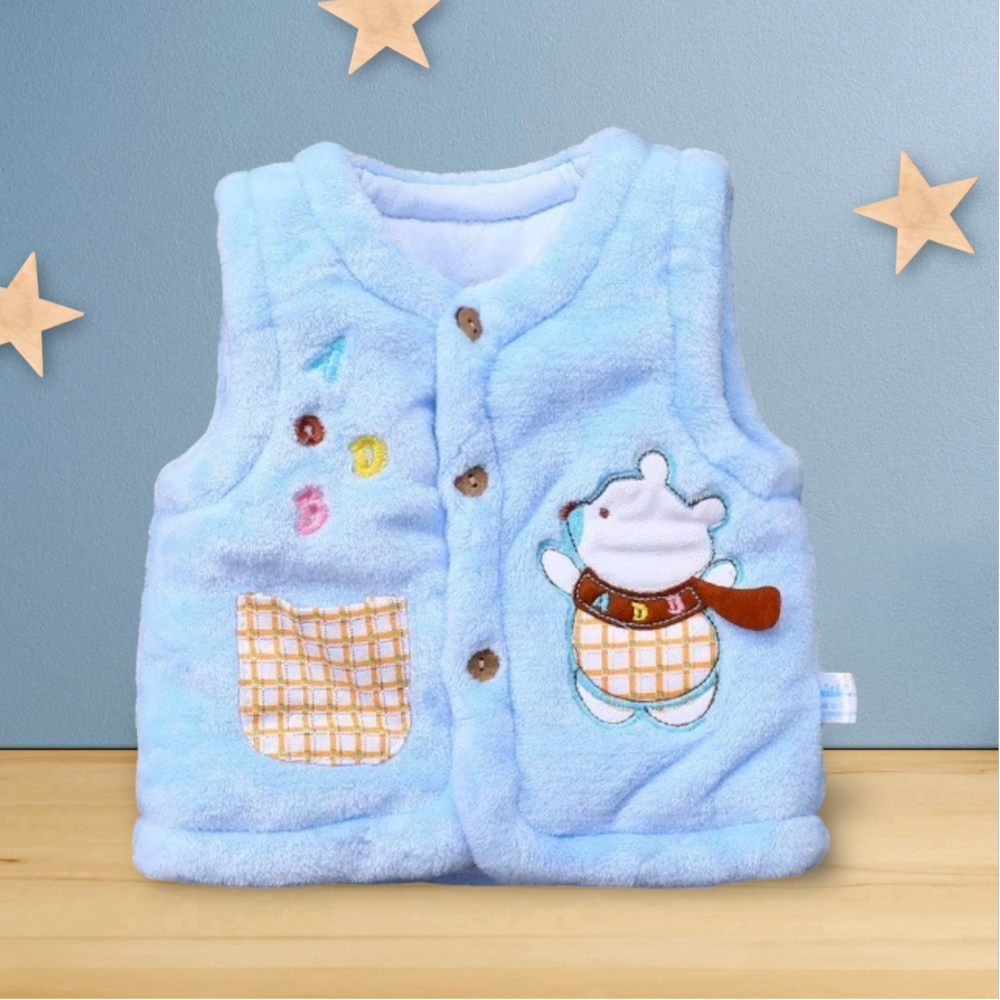 嬰兒珊瑚絨 馬甲新生兒 馬甲寶寶 冬季加棉小背心 〝 尺碼 73 〞〝 尺碼 90 〞-細節圖2
