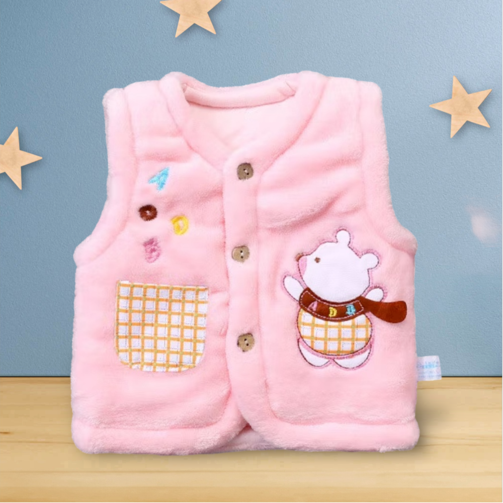 嬰兒珊瑚絨 馬甲新生兒 馬甲寶寶 冬季加棉小背心 〝 尺碼 73 〞〝 尺碼 90 〞-細節圖3