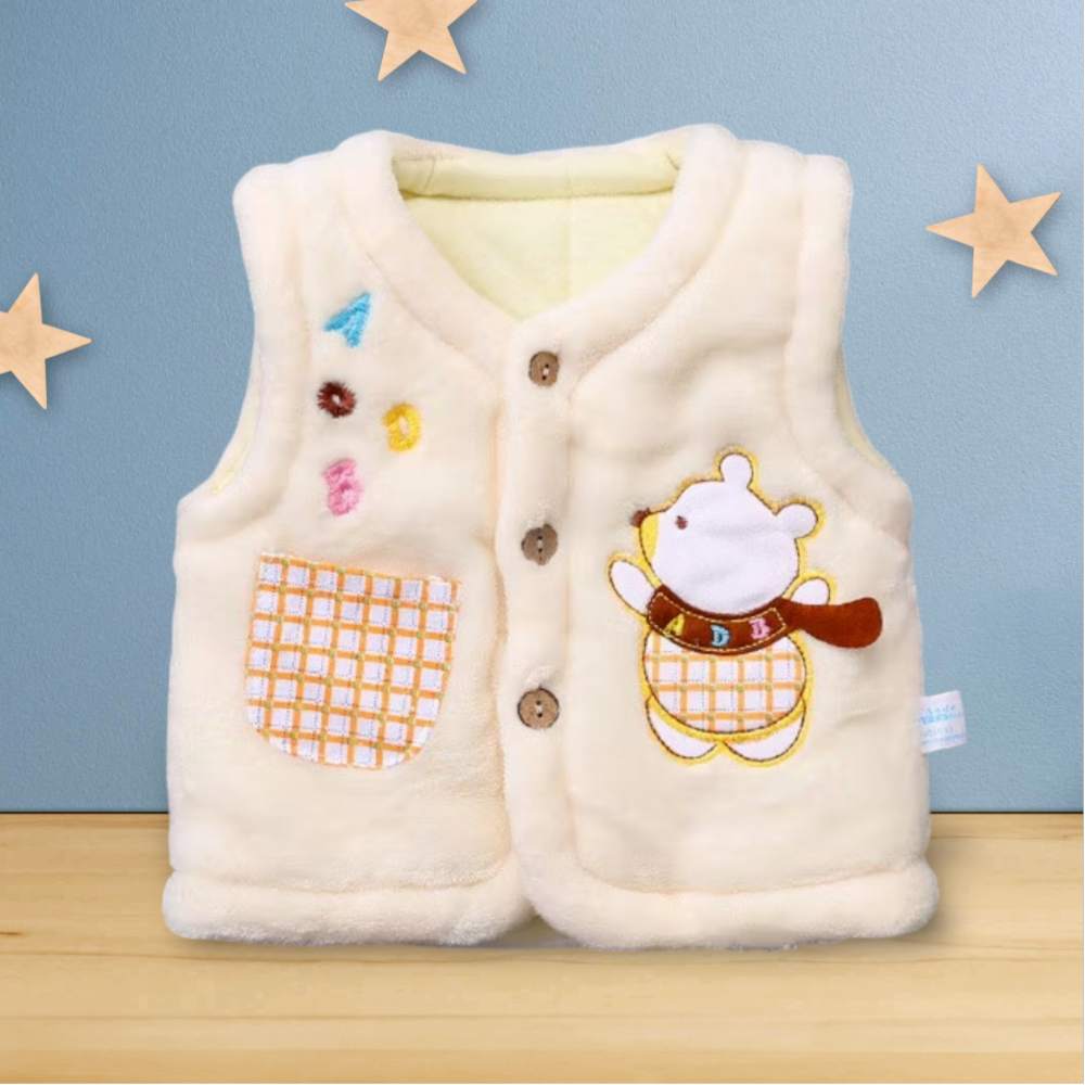 嬰兒珊瑚絨 馬甲新生兒 馬甲寶寶 冬季加棉小背心 〝 尺碼 73 〞〝 尺碼 90 〞-細節圖4
