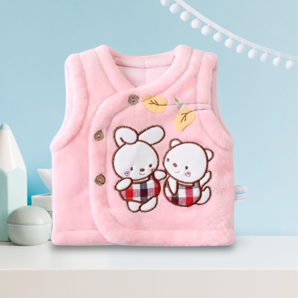 嬰兒珊瑚絨 馬甲新生兒 馬甲寶寶 冬季加棉小背心 〝 尺碼 73 〞-細節圖2