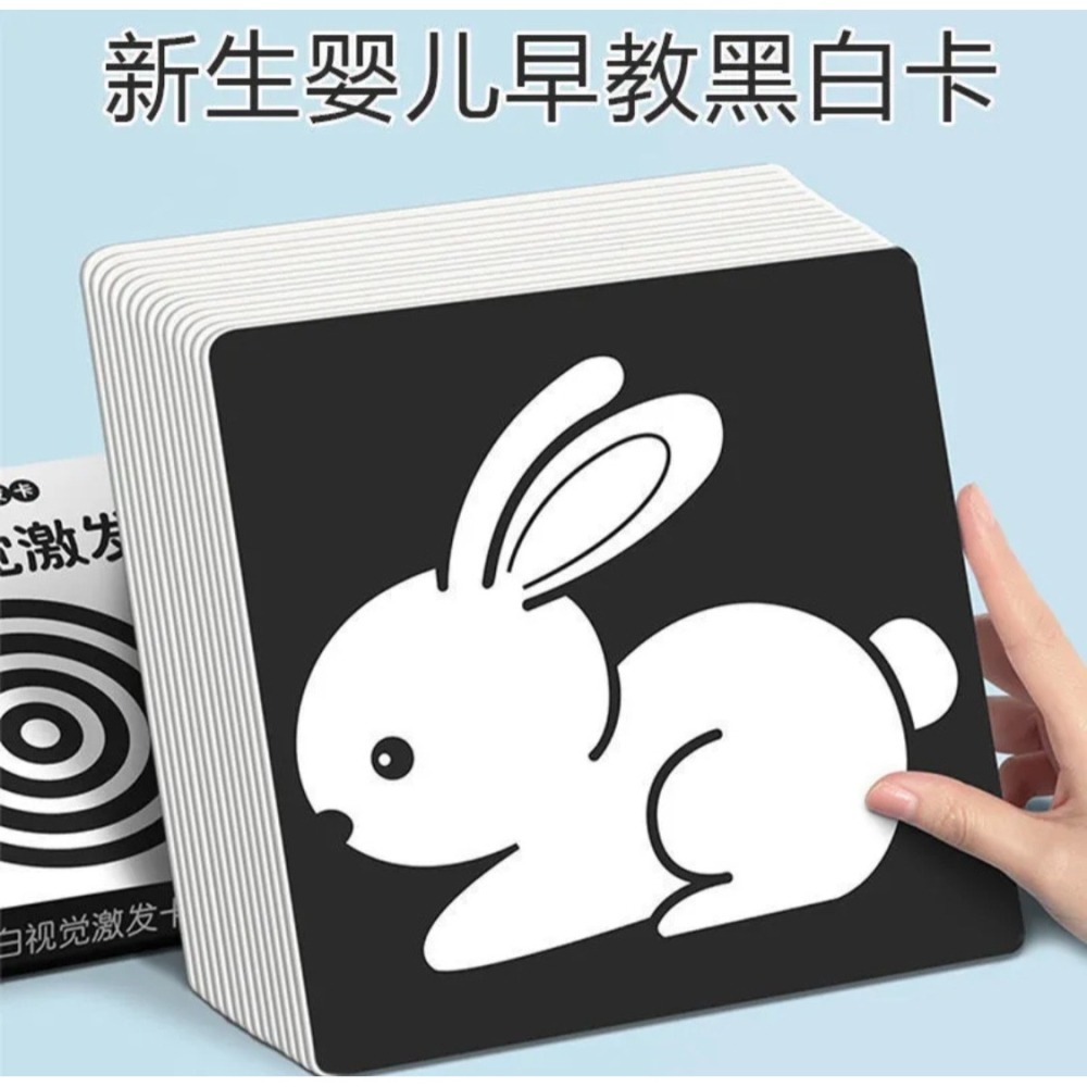 嬰幼兒 👶 寶寶早教視覺激發黑白卡   一盒內有40張-細節圖3