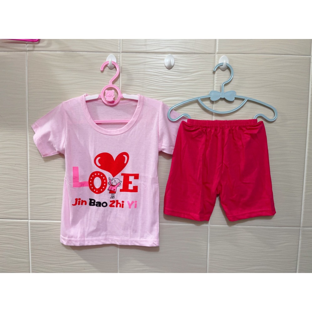 可愛 女童 短袖套裝  ( 上衣+褲子 )-規格圖5