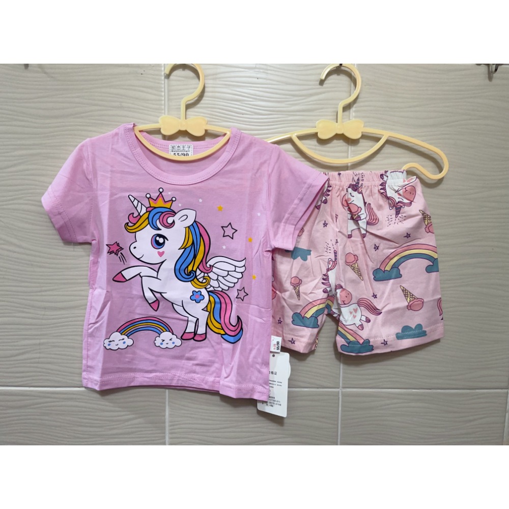 可愛 女童 短袖套裝  ( 上衣+褲子 )-規格圖5