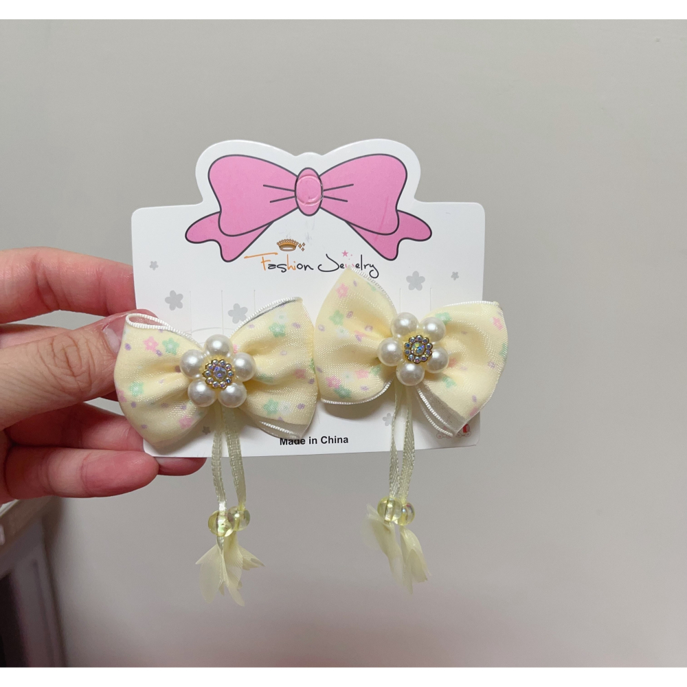 可愛  女童 蝴蝶流蘇髮夾  ( 一組2入 )-細節圖4