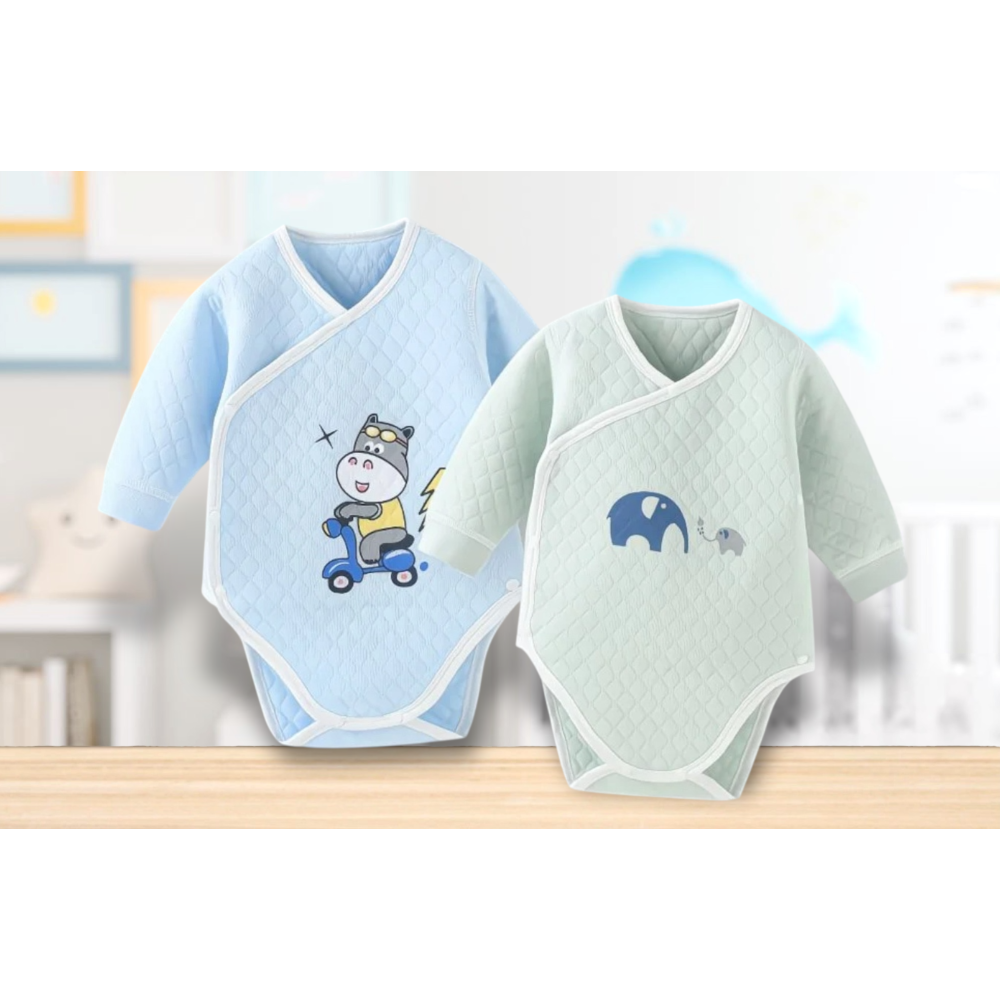 嬰幼兒 👶 男女寶寶長袖空氣棉 包屁衣-細節圖2