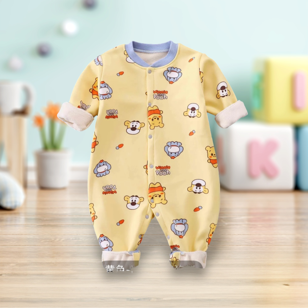 嬰幼兒 👶 男女寶寶 長袖加絨保暖爬服-細節圖5