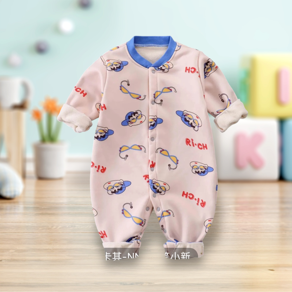 嬰幼兒 👶 男女寶寶 長袖加絨保暖爬服-規格圖6