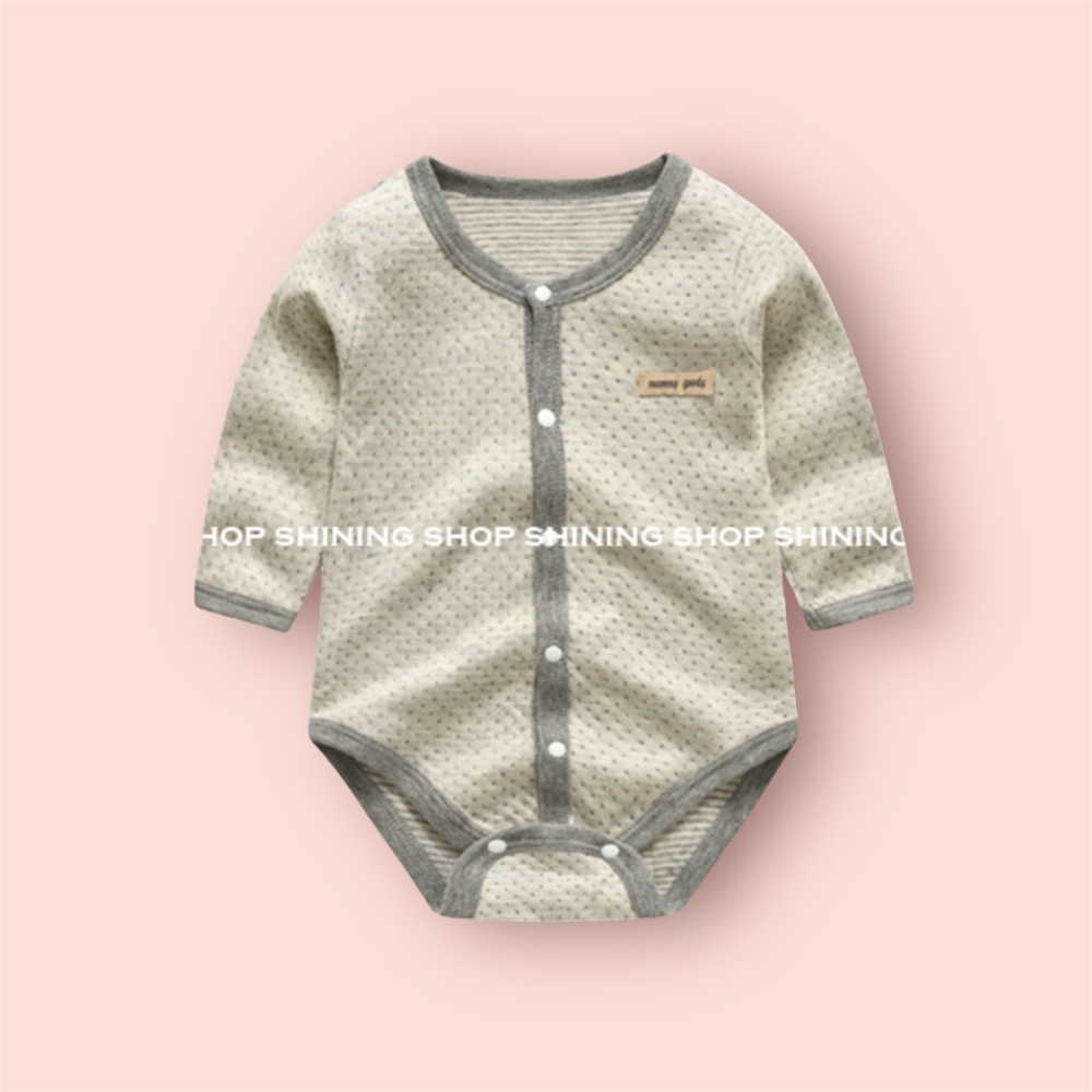 新生兒👶嬰幼兒 男女寶寶長袖前扣式空氣棉包屁衣-細節圖4