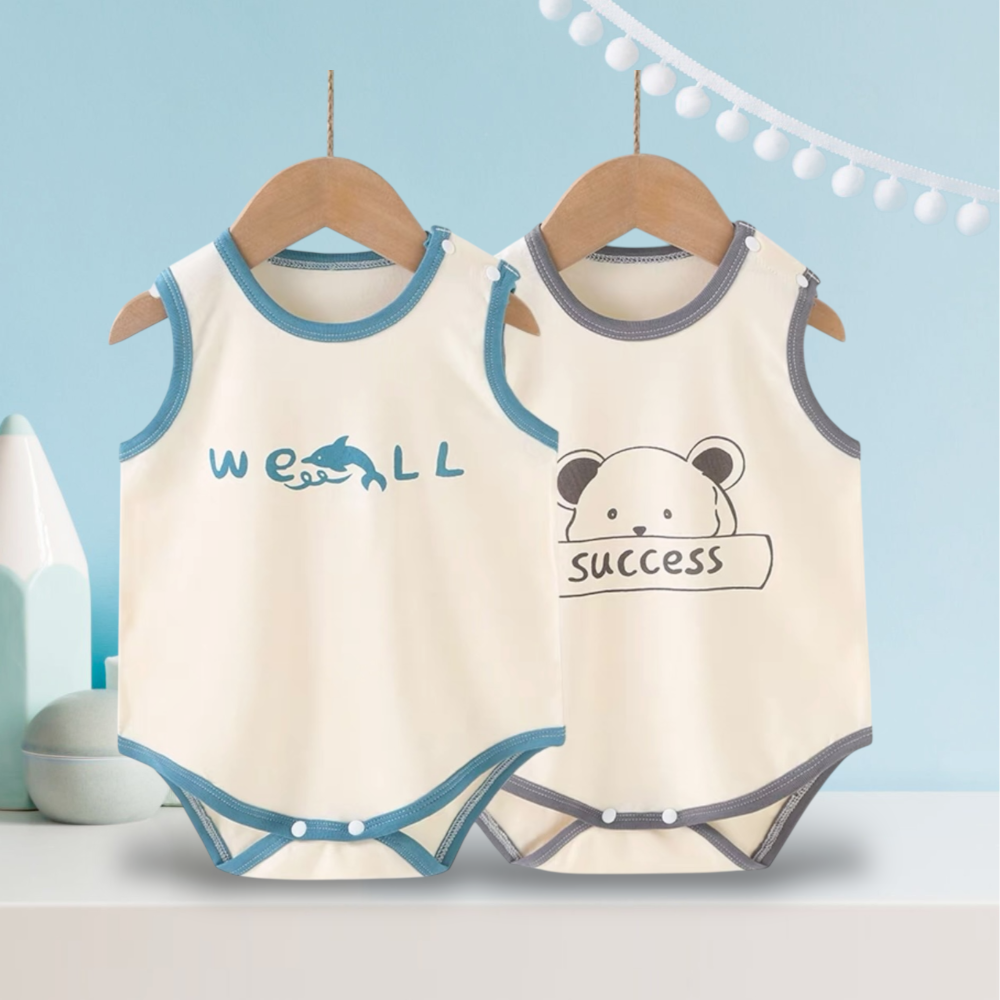 新生兒👶嬰幼兒 男女寶寶無袖包屁衣-細節圖2