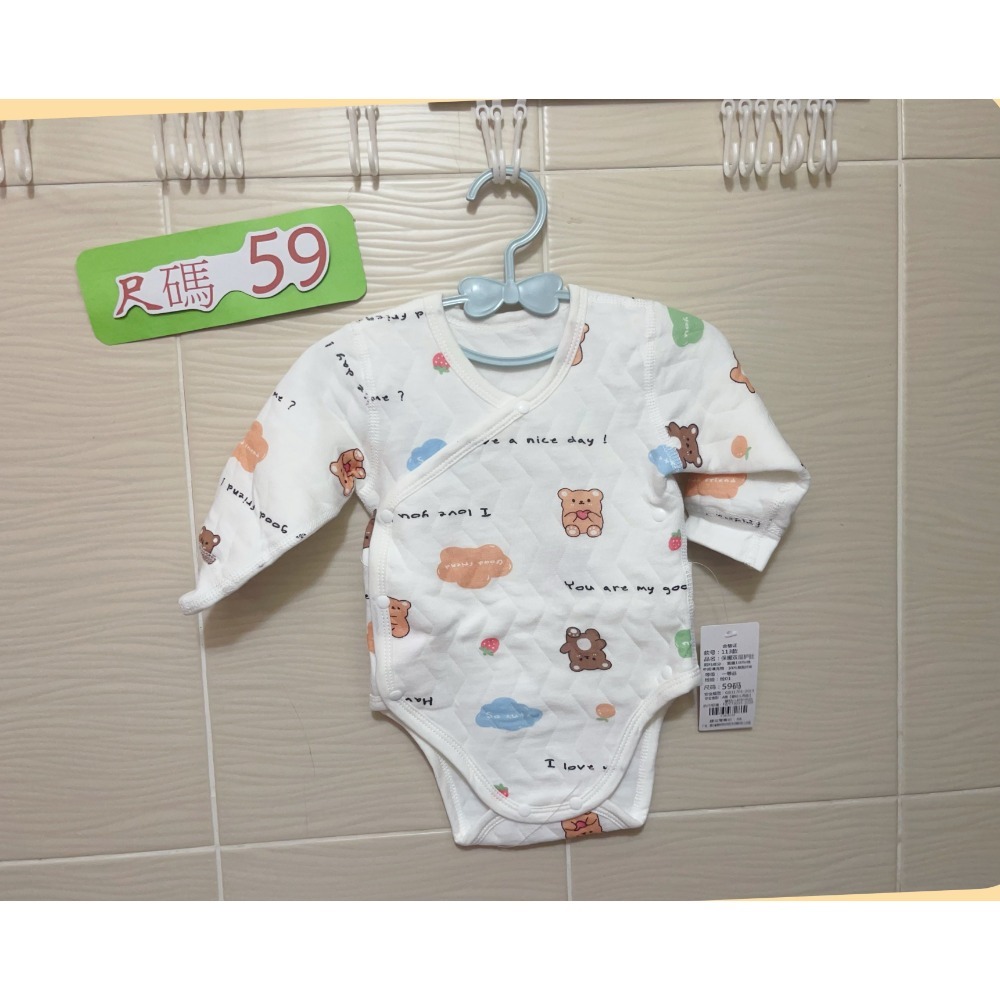 新生兒👶嬰幼兒 男女寶寶長袖側開空氣棉 包屁衣-規格圖3