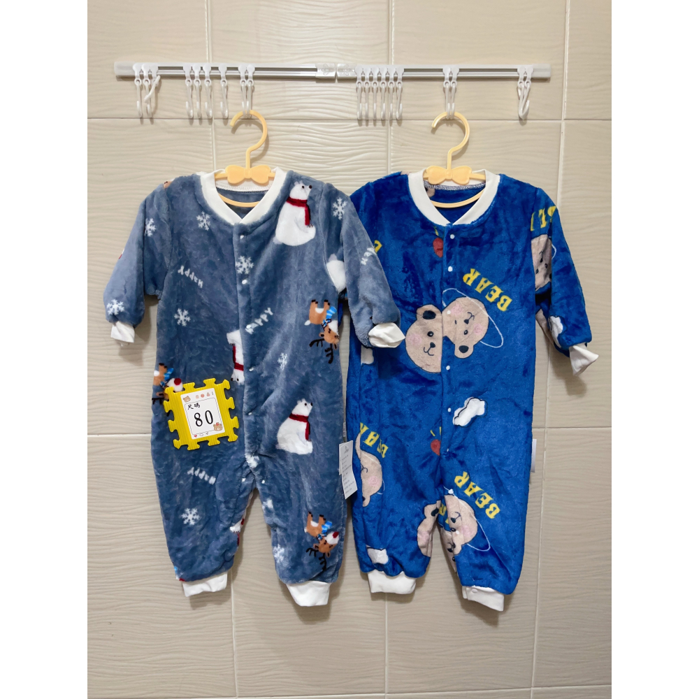 新生兒👶嬰幼兒 男女寶寶法蘭絨長袖連身爬服-細節圖3
