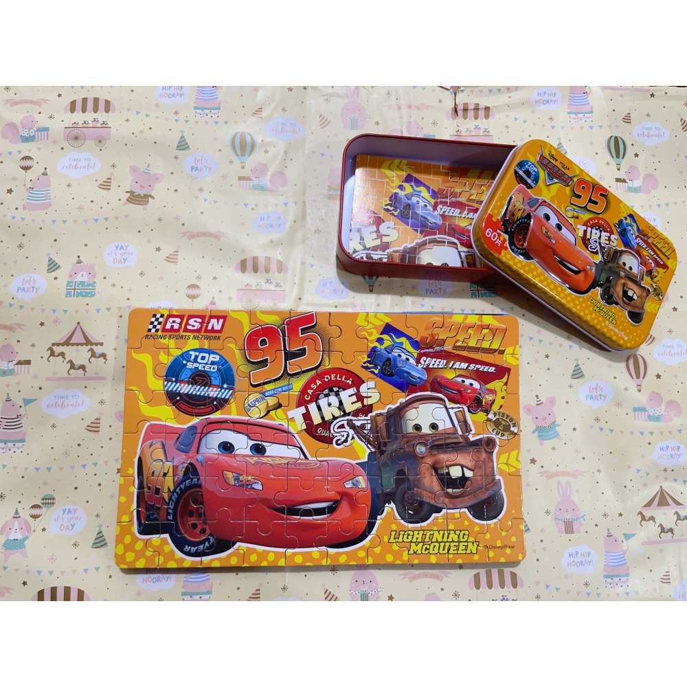 木製鐵盒60片拼圖 🧩 卡通款  PS  拼圖後面有數字有圖片可以看這拼-細節圖4