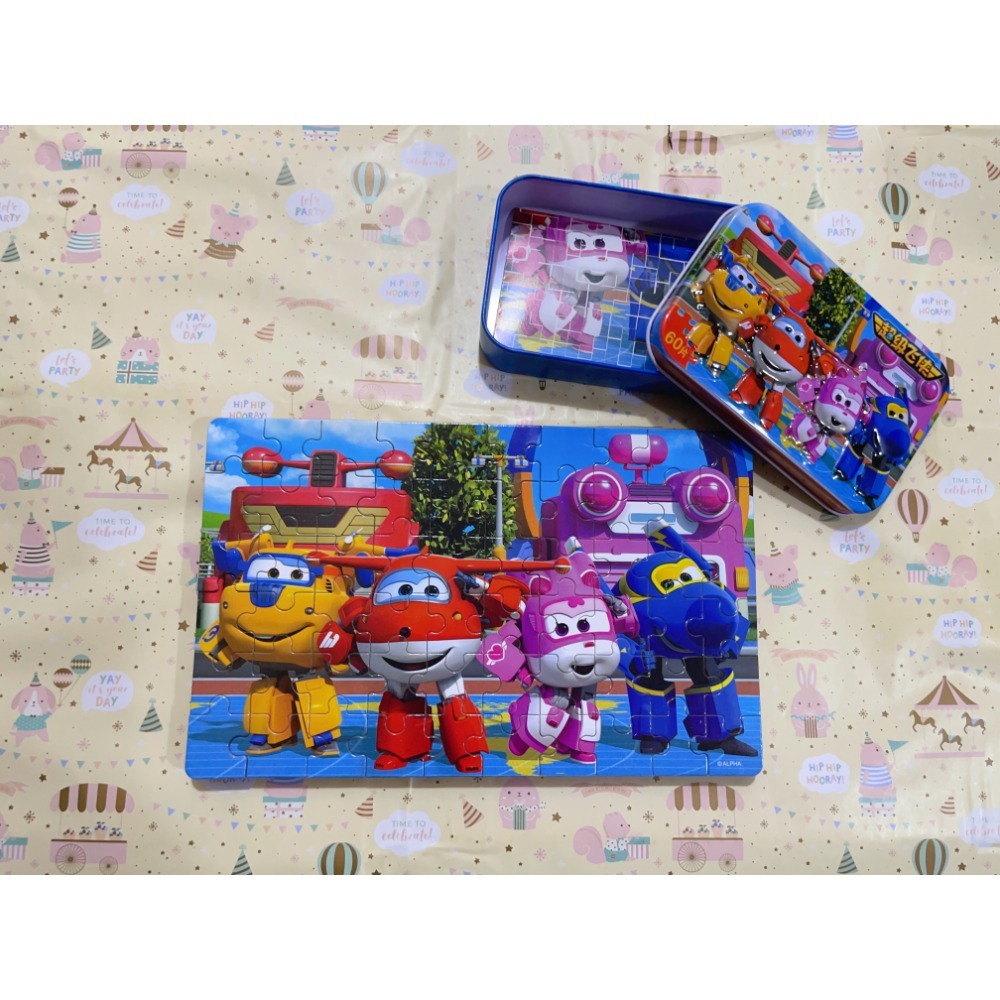 木製鐵盒60片拼圖 🧩 卡通款  PS  拼圖後面有數字有圖片可以看這拼-規格圖5