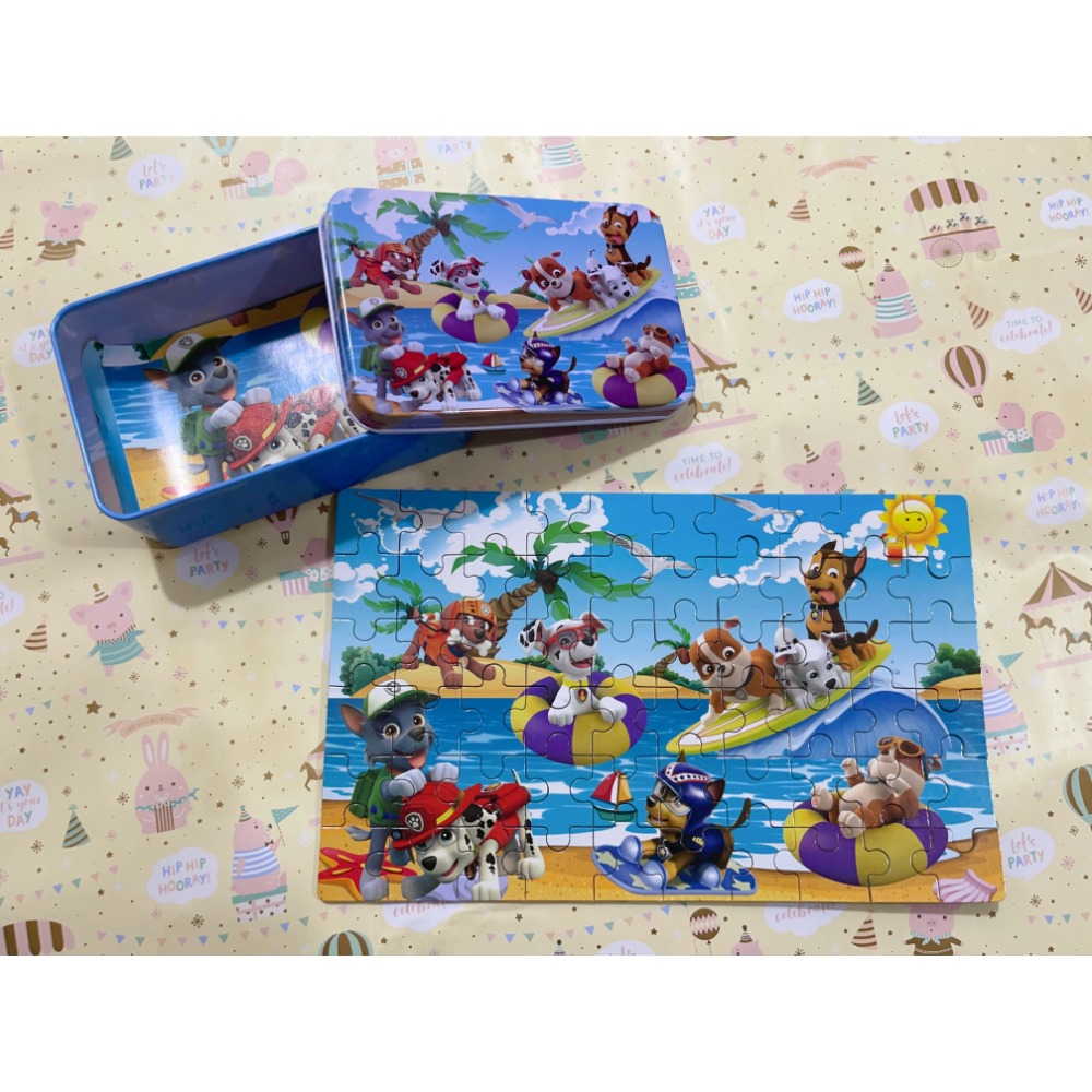 木製鐵盒60片拼圖 🧩 卡通款 PS 拼圖後面有數字有圖片可以看這拼-規格圖9
