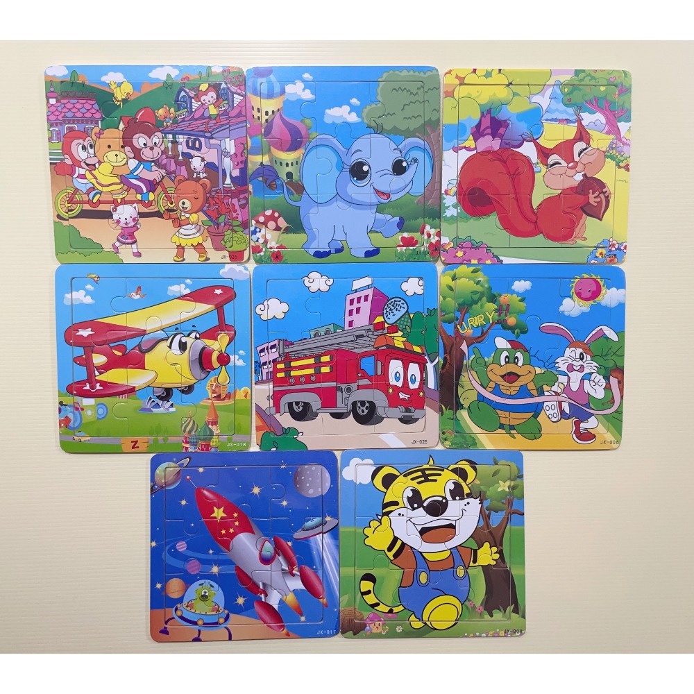 嬰幼兒 木製 9 片拼圖 🧩 卡通款   15*15         PS 後面有底圖可看這拼-規格圖2