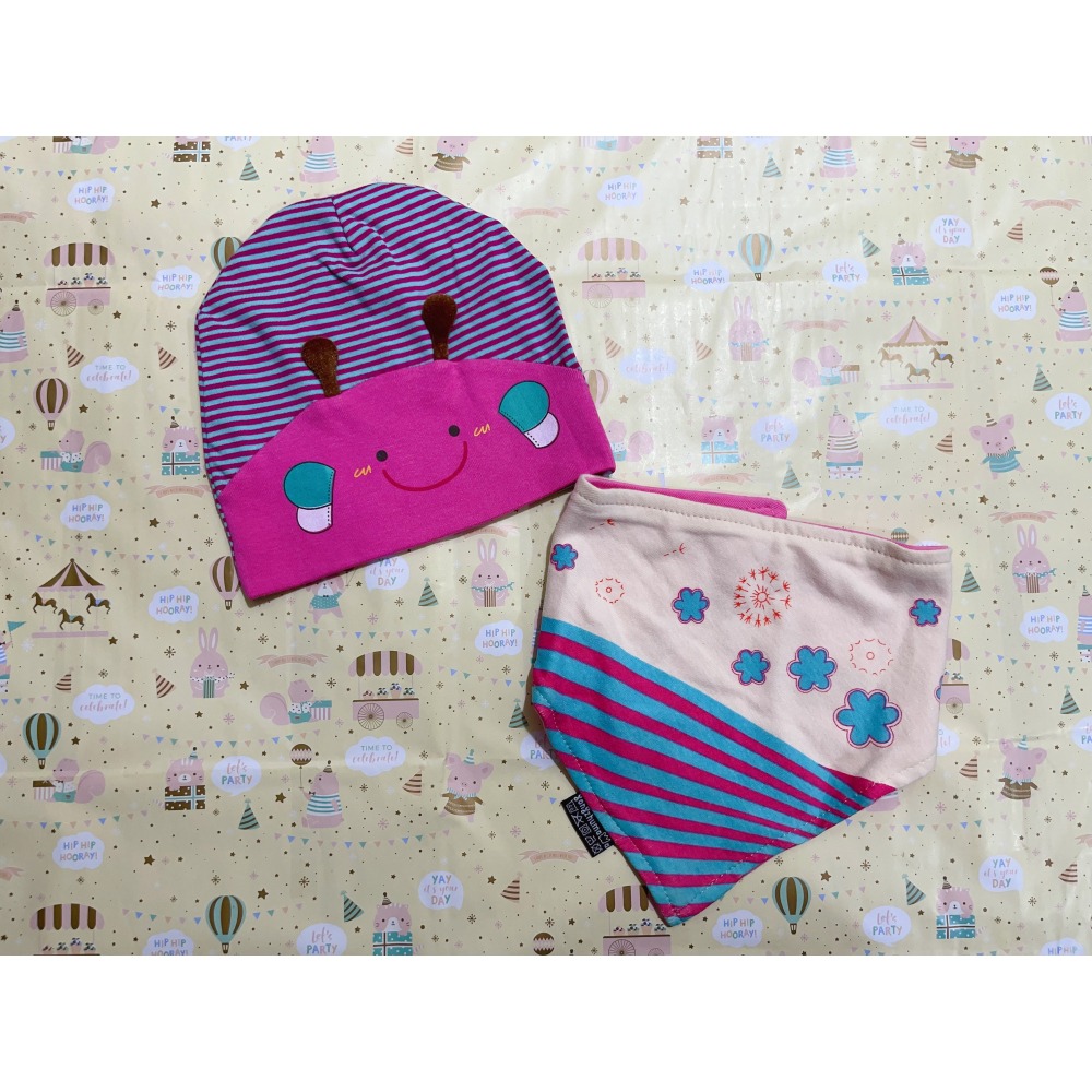 新生兒👶嬰幼兒 男女寶寶 （帽子 + 圍兜兩件套）   PS：0-24個月大的baby-細節圖4