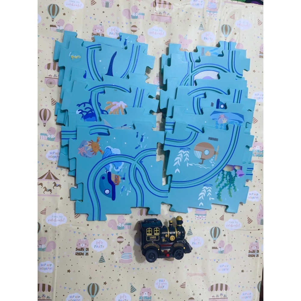 Toy Planet  益智拼圖軌道車  〝98成新〞 🎈  配件 : 12個軌道片.一台火車.12個零件-規格圖3