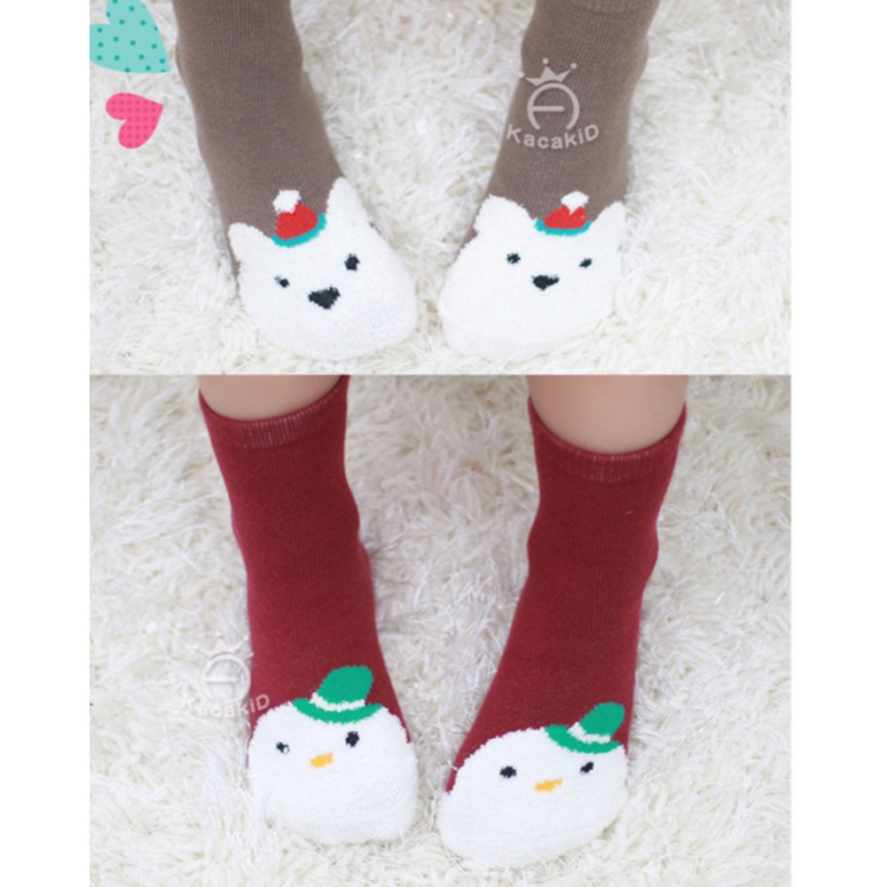 新生兒👶嬰幼兒 男女寶寶〝珊瑚絨〞〝厚款〞襪子   〝底 11.5 / 高 8.5 〞-規格圖2