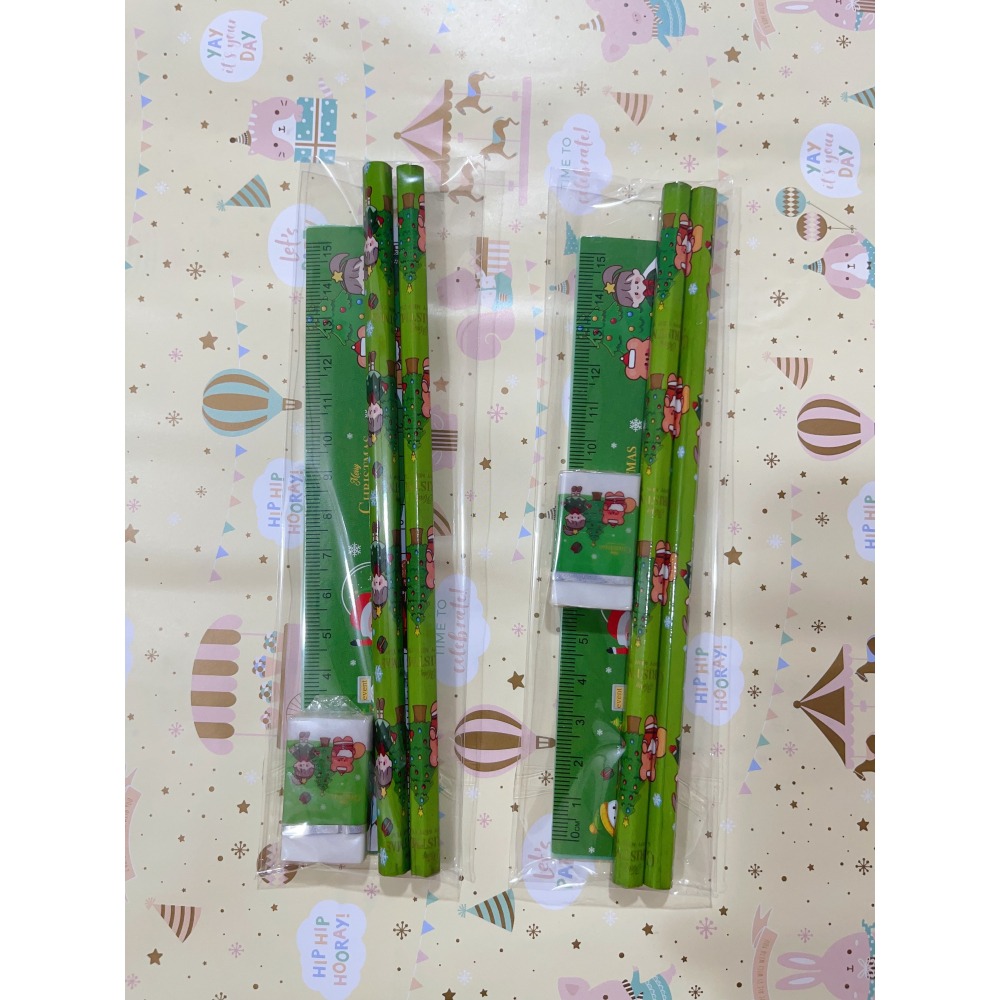 幼兒  兒童 新生入學 文具3件套組 ( 鉛筆*2 / 橡皮擦*1 / 尺*1 )-細節圖2