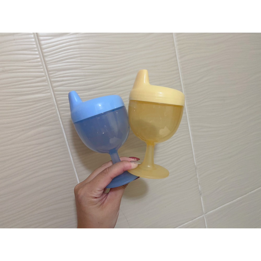 兒童水杯高腳杯鴨嘴學習飲杯食品塑料防摔寶寶喝水杯 果汁杯牛奶杯-細節圖2
