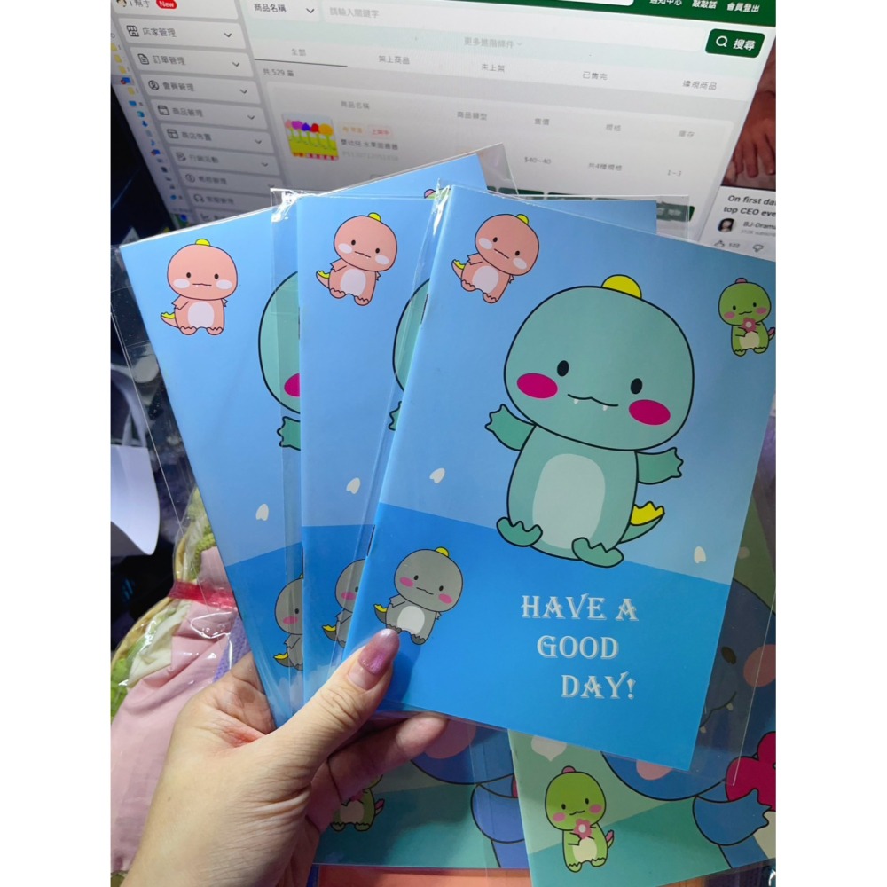 記事本 筆記本 可愛筆記本 卡通筆記本 ins風筆記本  小恐龍筆記本 32k  145*207-細節圖4