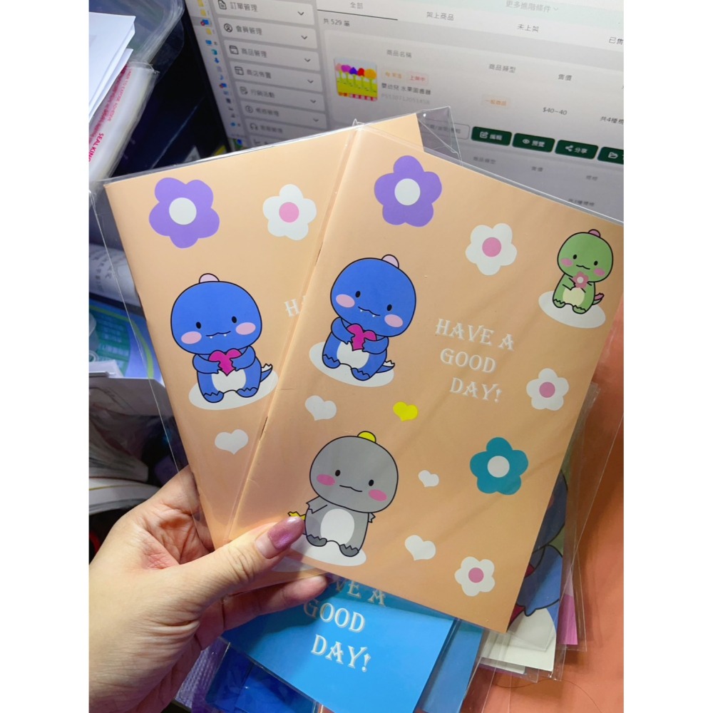 記事本 筆記本 可愛筆記本 卡通筆記本 ins風筆記本  小恐龍筆記本 32k  145*207-細節圖5