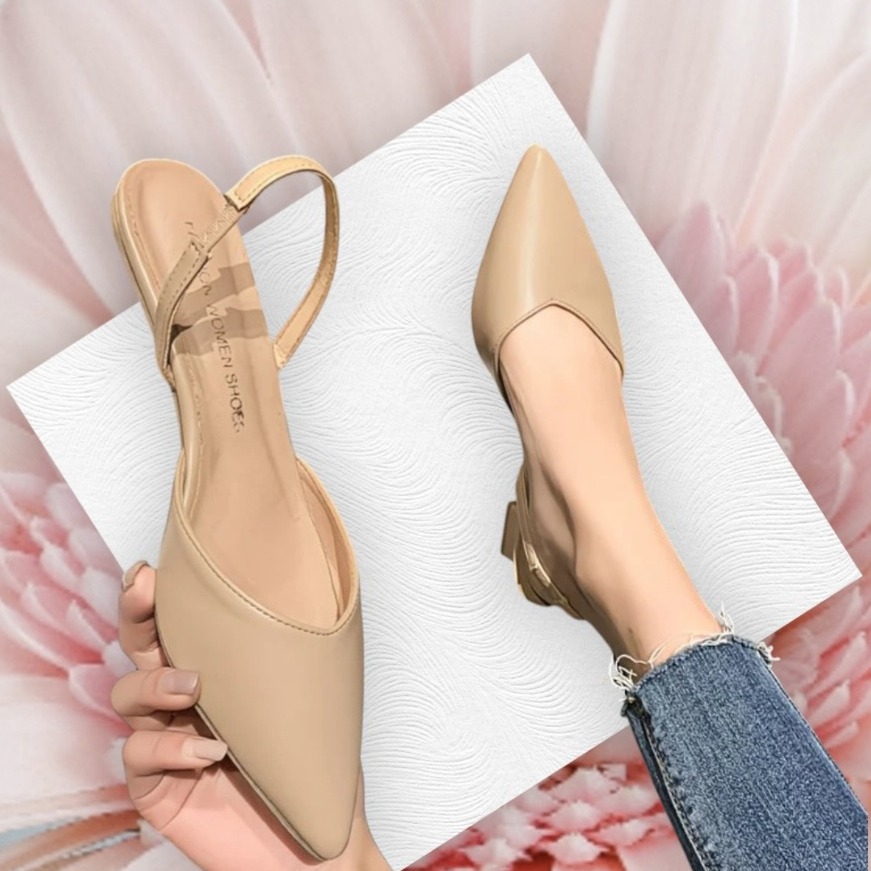 👠尖頭低跟鞋 方跟女鞋 細帶時尚單鞋 大尺碼   〝 跟高 4.5cm 〞〝尺碼  41 號 = 25.5 碼〞-細節圖2