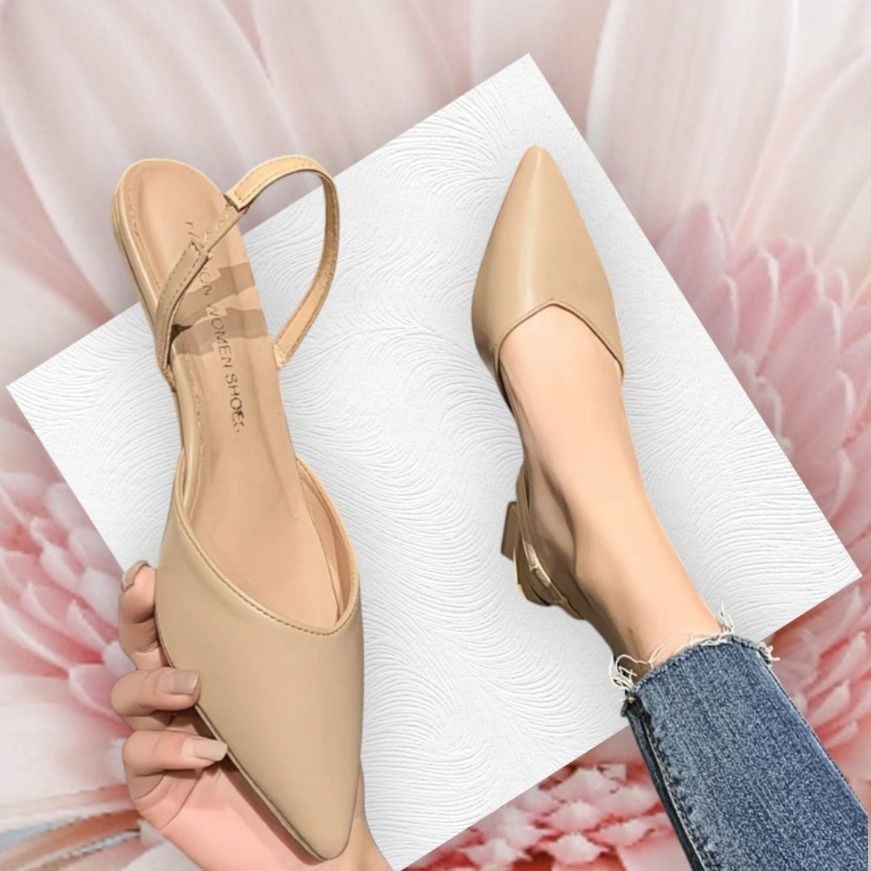 👠尖頭低跟鞋 方跟女鞋 細帶時尚單鞋 大尺碼   〝 跟高 4.5cm 〞〝尺碼  41 號 = 25.5 碼〞-細節圖2