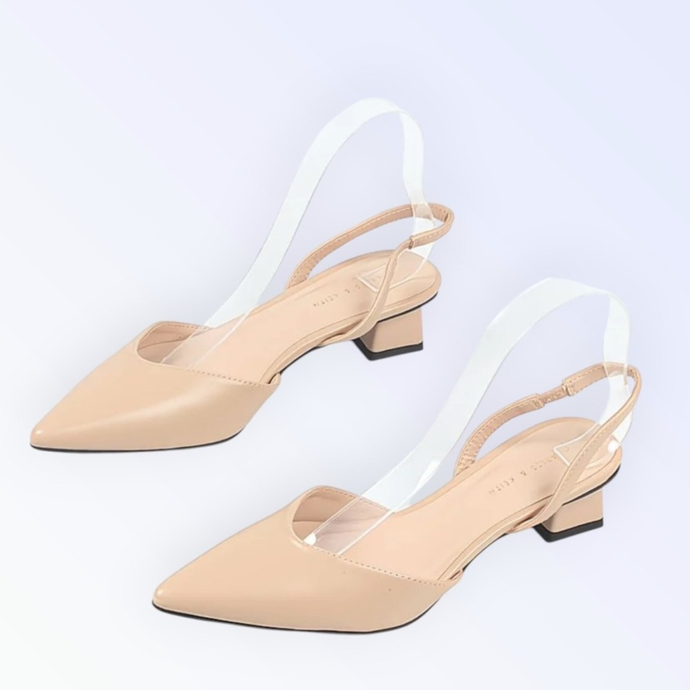 👠尖頭低跟鞋 方跟女鞋 細帶時尚單鞋 大尺碼   〝 跟高 4.5cm 〞〝尺碼  41 號 = 25.5 碼〞-細節圖3