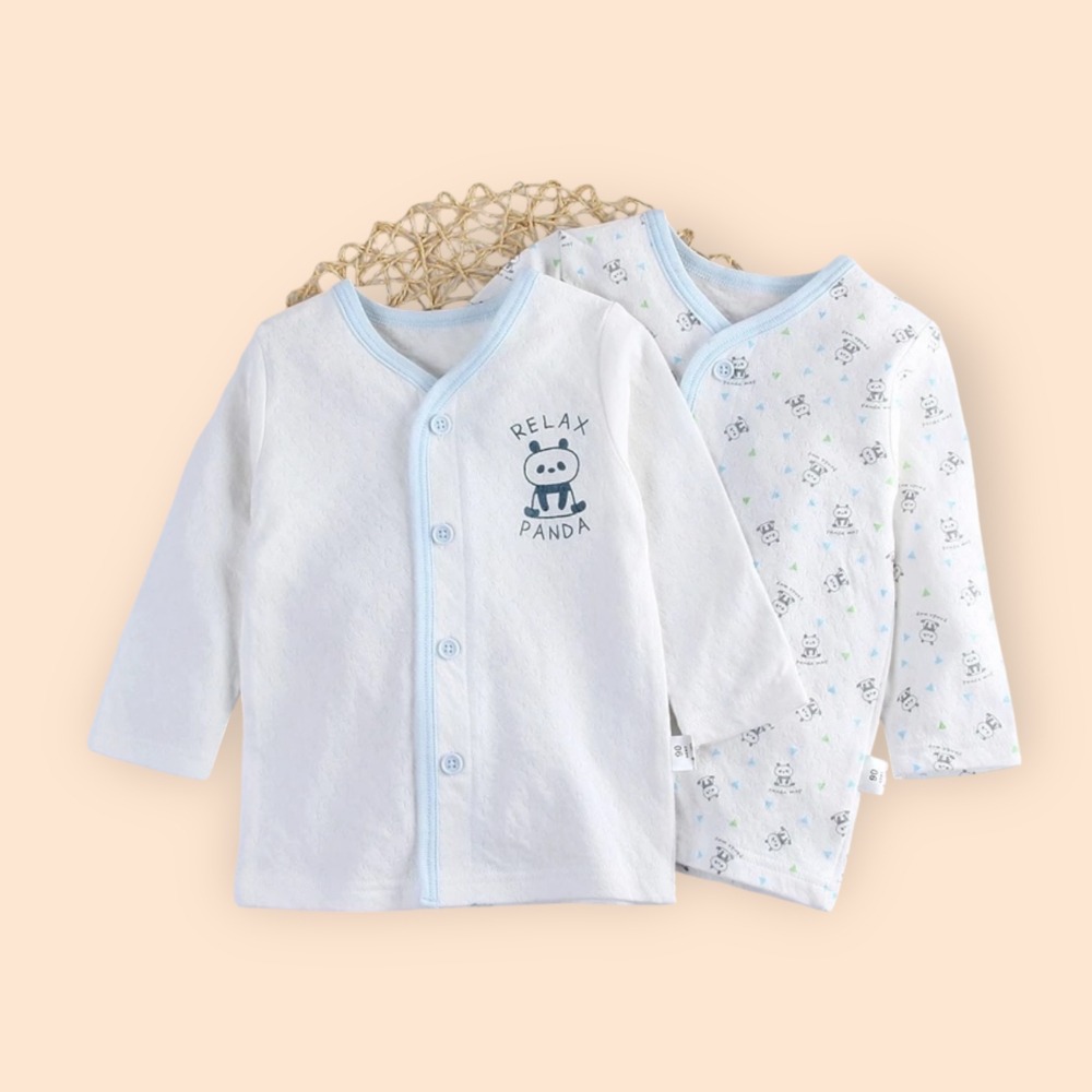 新生兒👶嬰幼兒 男女寶寶棉紗前扣式上衣   〝 2件一組 〞-細節圖2