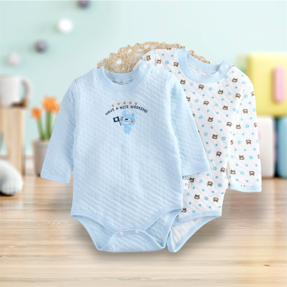 嬰幼兒  👶 男女寶寶純棉長袖包屁衣  〝 有肩釦 〞尺碼  90-細節圖2