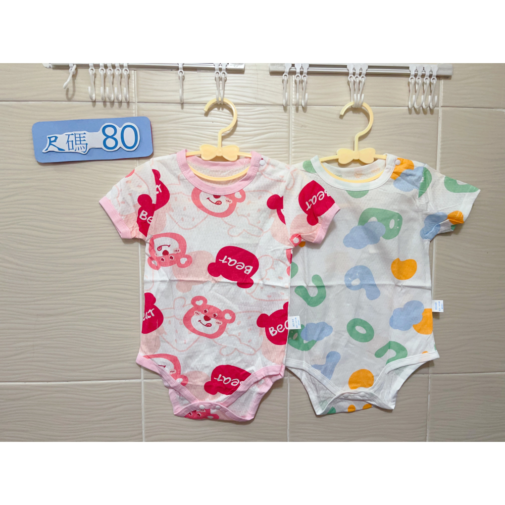 新生兒👶嬰幼兒 男女寶寶短袖網眼包屁衣-細節圖3