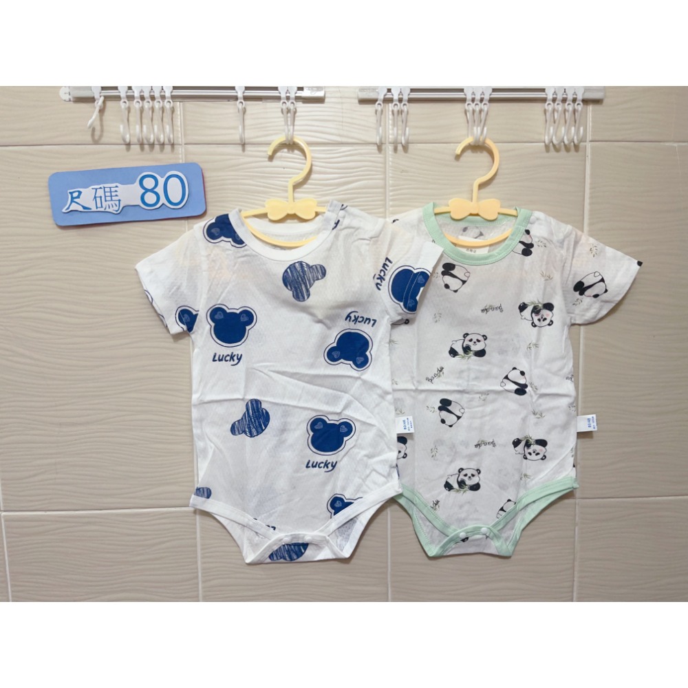 新生兒👶嬰幼兒 男女寶寶短袖網眼包屁衣-規格圖3