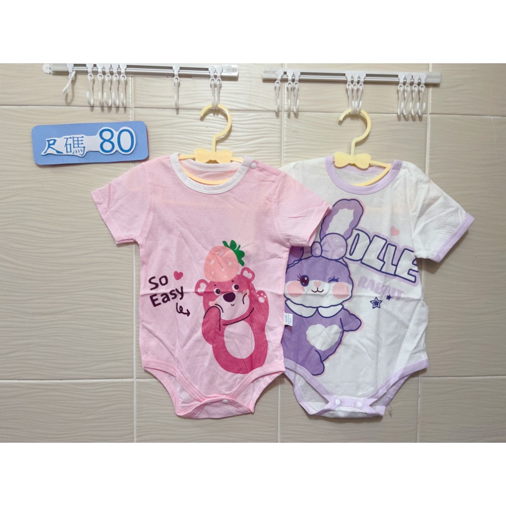 新生兒👶嬰幼兒 男女寶寶短袖網眼包屁衣-規格圖3