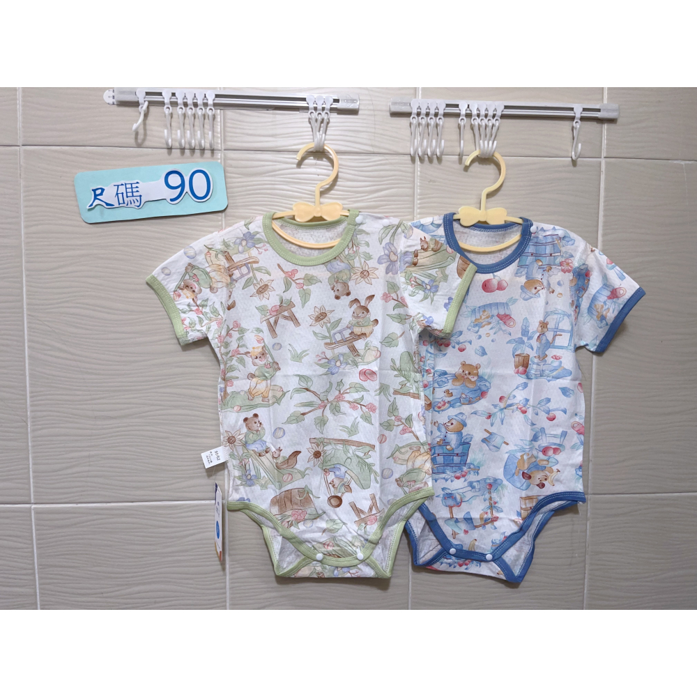 新生兒👶嬰幼兒 男女寶寶短袖網眼包屁衣-細節圖2