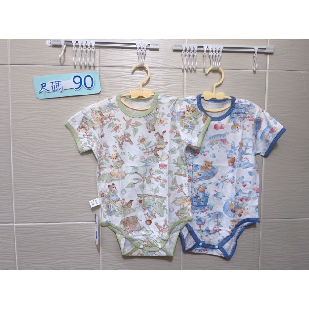 新生兒👶嬰幼兒 男女寶寶短袖網眼包屁衣-規格圖2