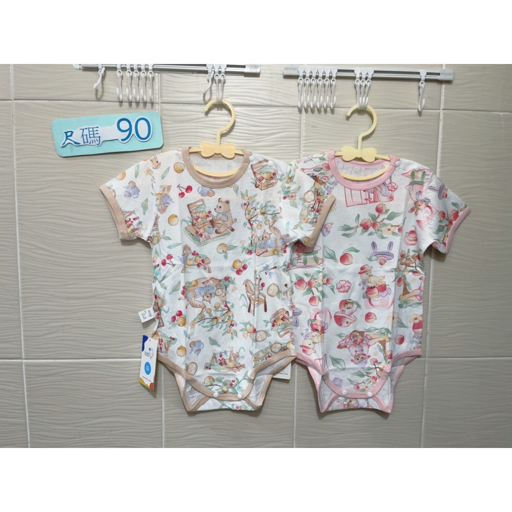 新生兒👶嬰幼兒 男女寶寶短袖網眼包屁衣-規格圖2