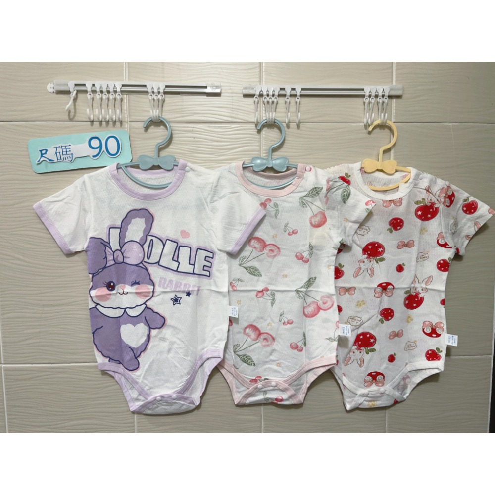 新生兒👶嬰幼兒 男女寶寶短袖網眼包屁衣-規格圖2