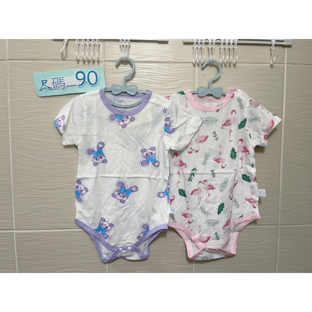 新生兒👶嬰幼兒 男女寶寶短袖網眼包屁衣-規格圖2