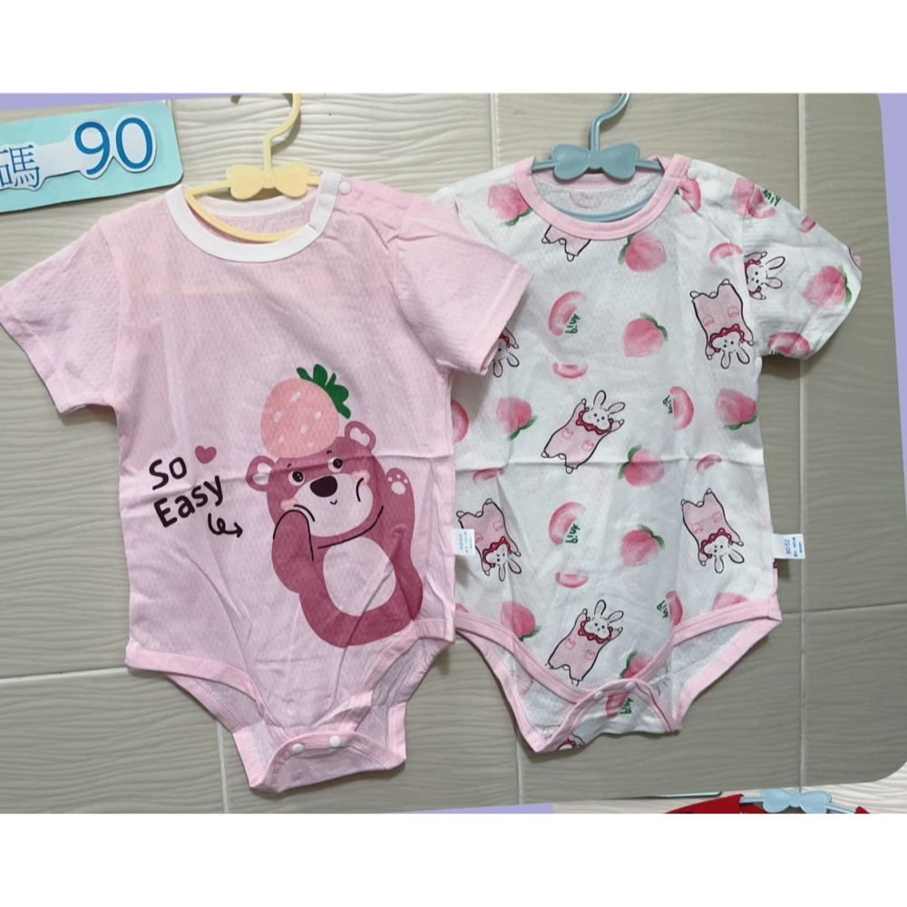 新生兒👶嬰幼兒 男女寶寶短袖網眼包屁衣-細節圖2