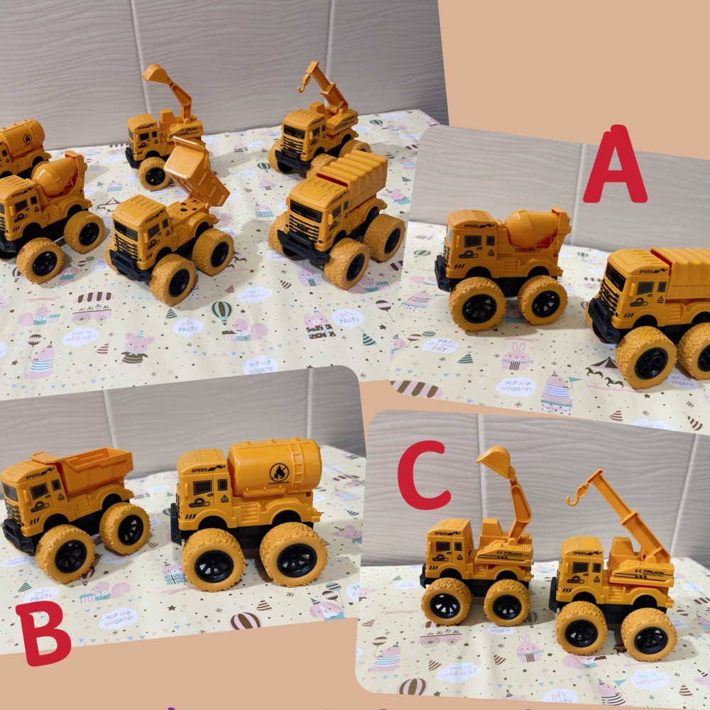 兒童玩具車男孩小商品慣四驅越野小汽車挖掘機翻斗車  〝 工程款 〞★ 2台1組 ★-細節圖2