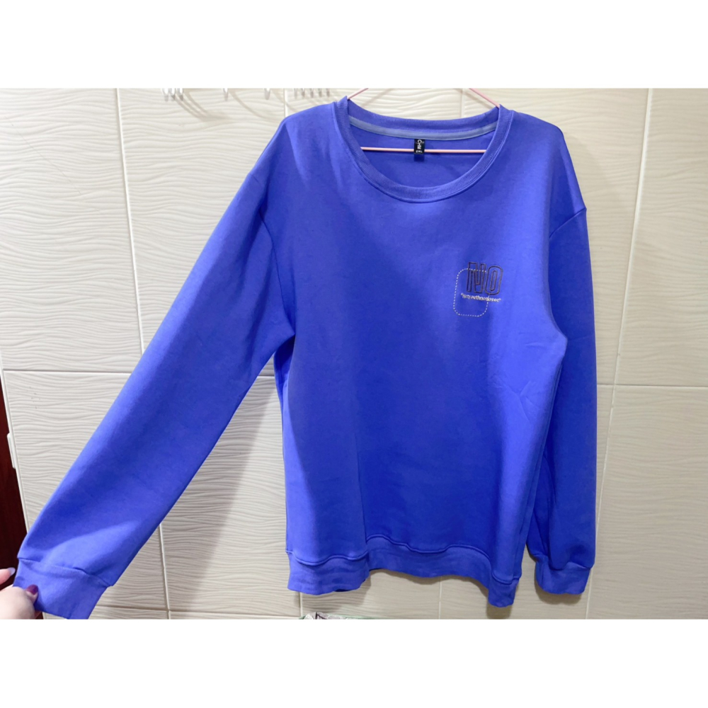 大學 T 秋冬新款 潮牌美式復古衛衣學生大學T寬鬆圓領衛衣長袖 T恤百搭 無帽衛衣   ◆ 紫色 ◆-細節圖2