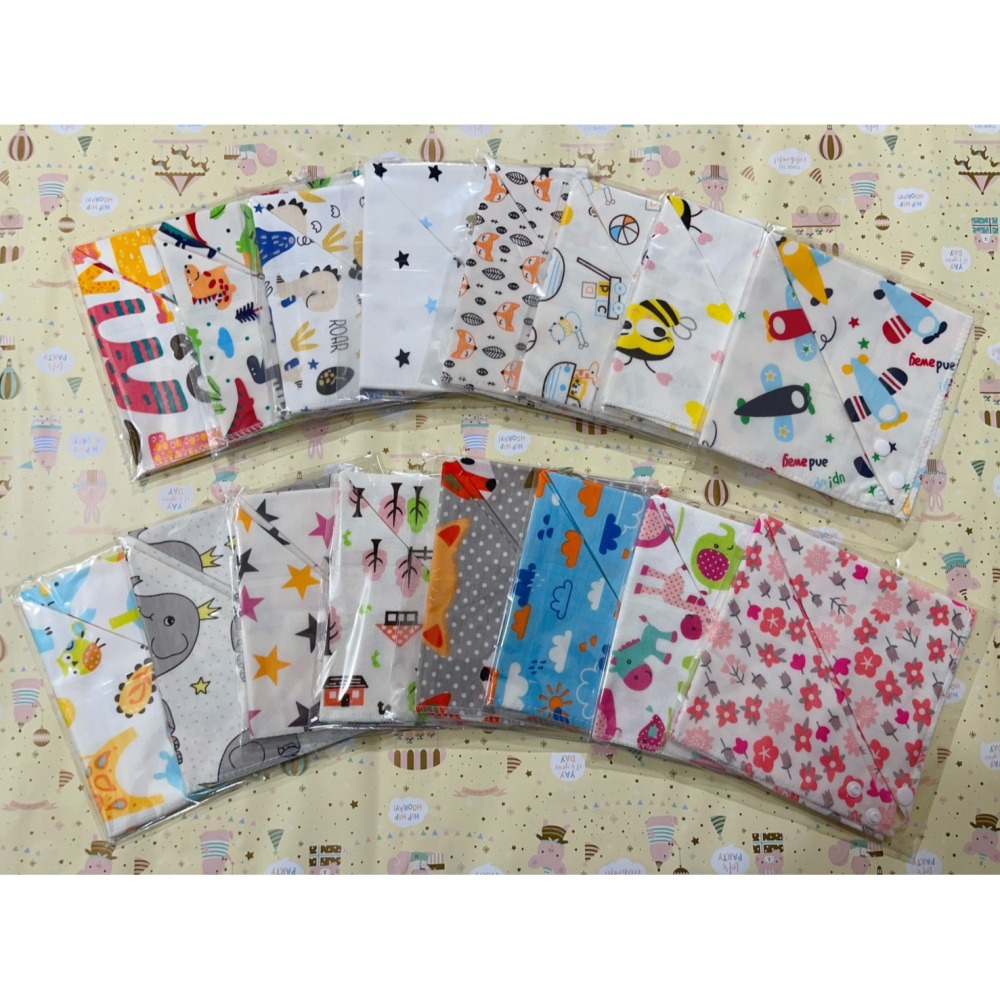 彩色純棉三角口水巾/三角巾/雙按扣嬰兒圍兜-細節圖2