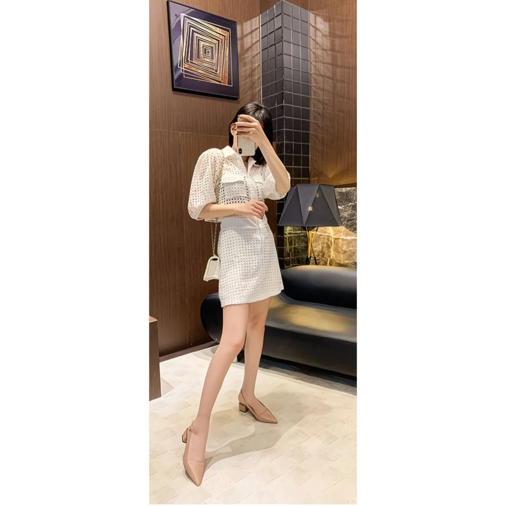 一字帶真皮中跟包頭凉鞋 尖頭時尚粗跟高跟鞋👠-細節圖4