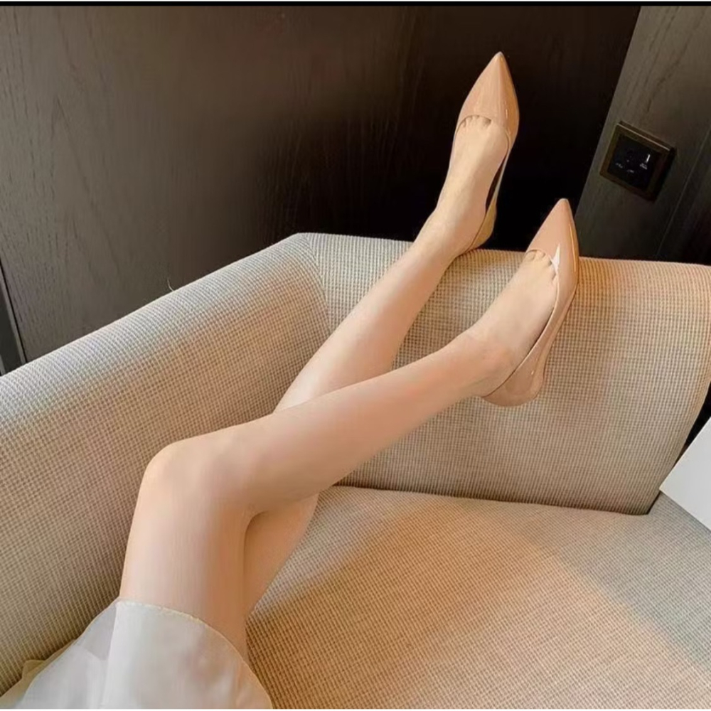 法式黑底氣質尖頭平底鞋女漆皮黑色淺口溫柔單通勤鞋 淺口平底鞋  ★內增高5CM★-細節圖3