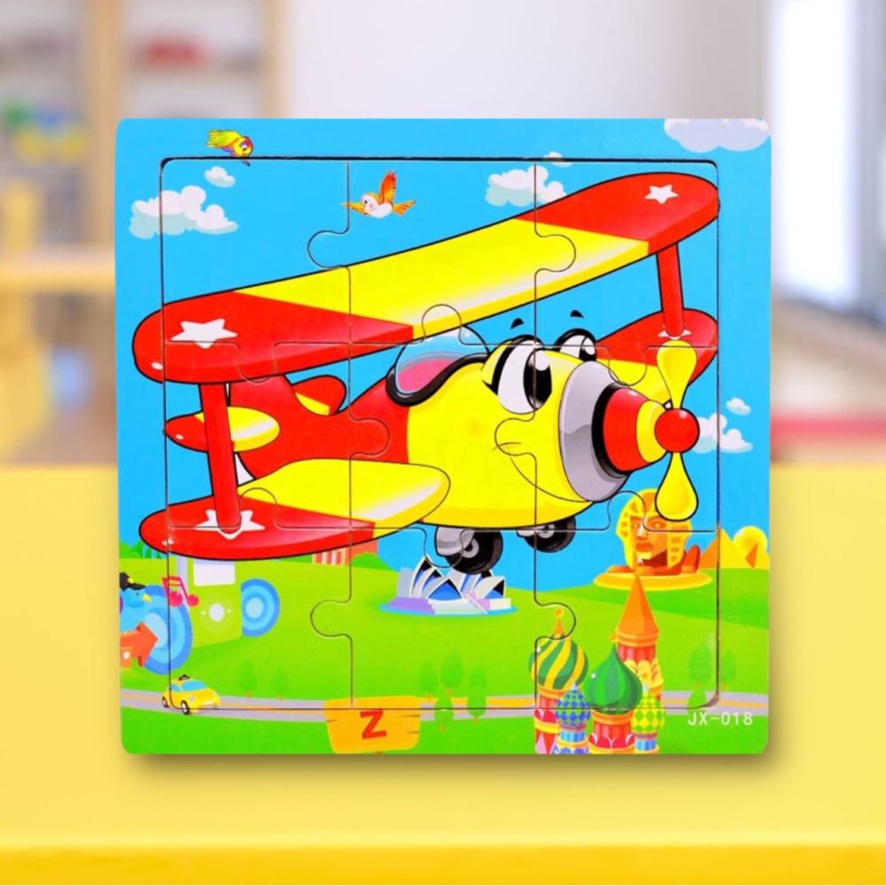 動物造型9片拼圖 木款有底圖 15x15cm-細節圖8