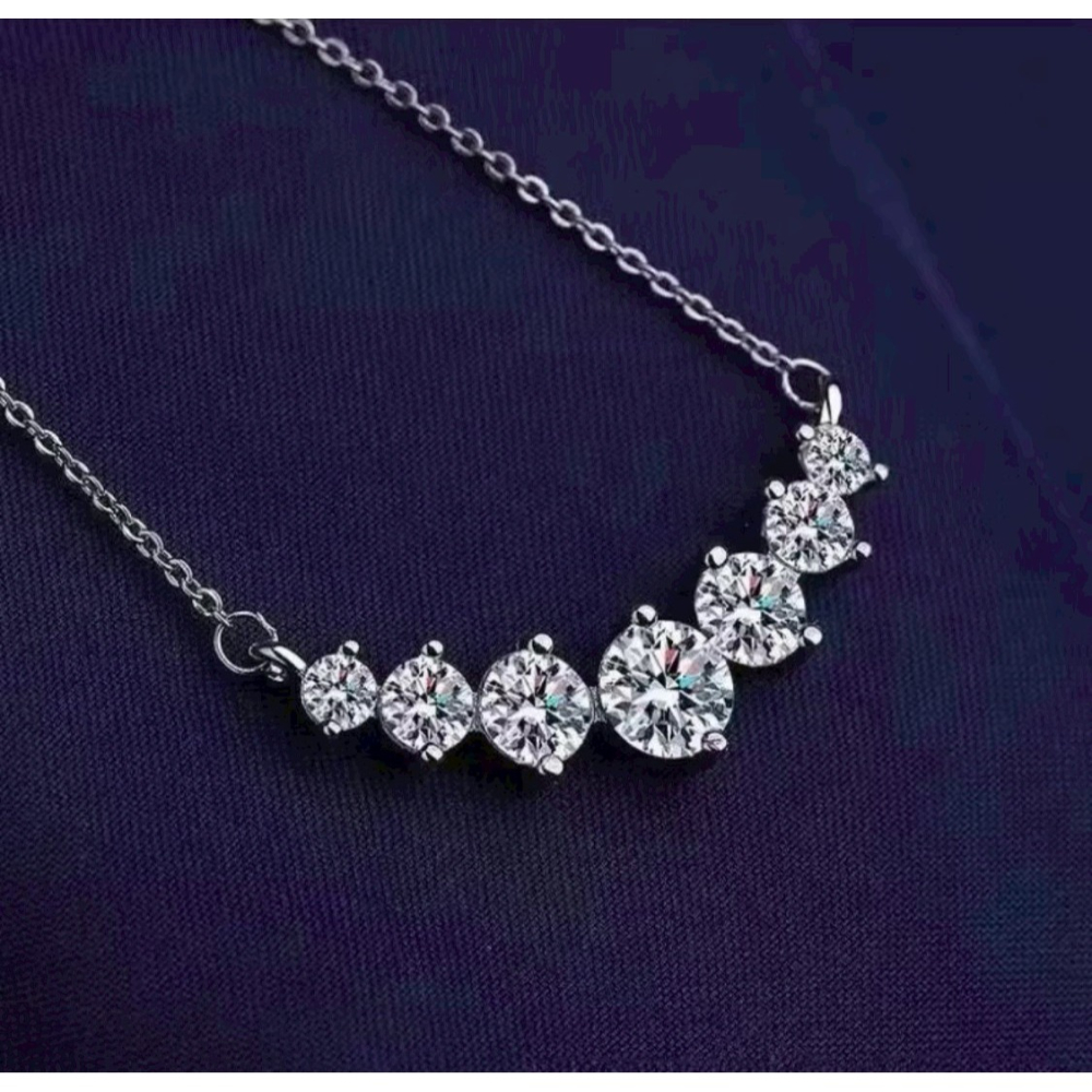 微笑莫桑石項鍊氣質甜美鎖骨項鍊     有附盒子-細節圖2