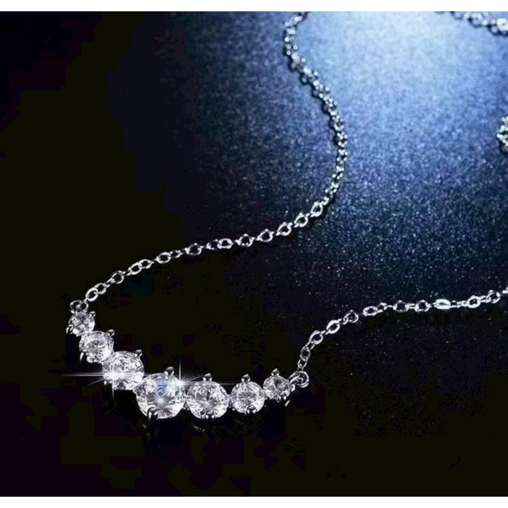 微笑莫桑石項鍊氣質甜美鎖骨項鍊     有附盒子-細節圖3