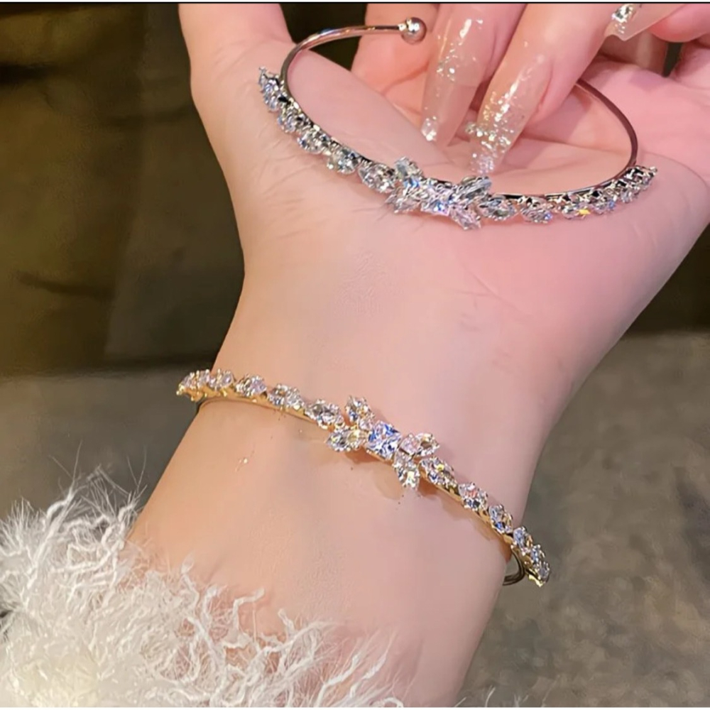 韓國蝴蝶開口手鐲 個性石上百搭首飾 閨蜜手鍊-細節圖2