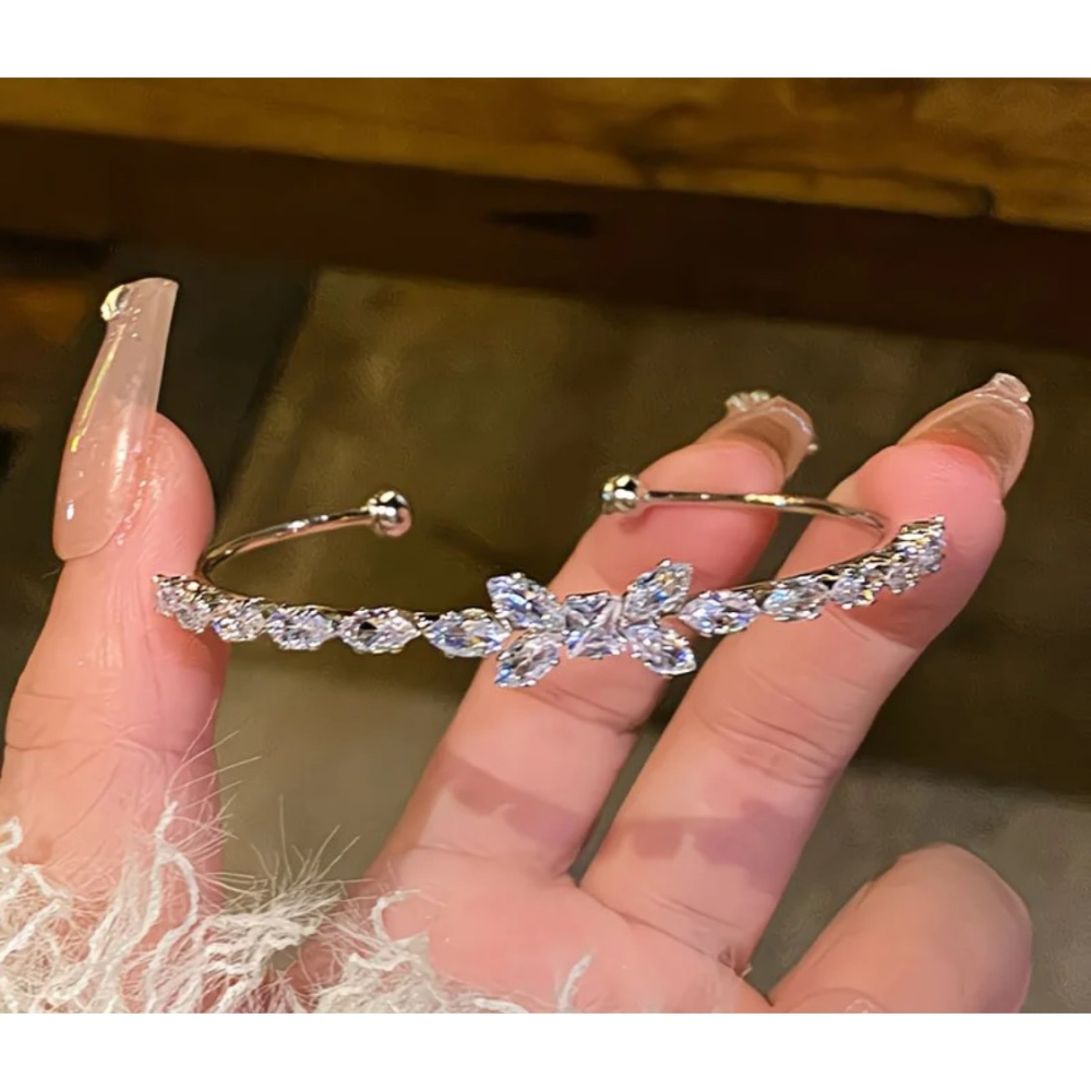 韓國蝴蝶開口手鐲 個性石上百搭首飾 閨蜜手鍊-細節圖3